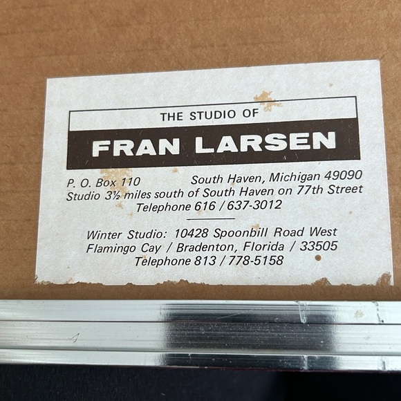 Fran Larsen Framed Watercoloor w Studio Labell - Picture 6 of 11